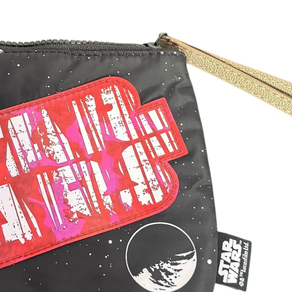 Disney Parks Star Wars Lightspeed‎ Small Wristlet Galactic Planet Black Red